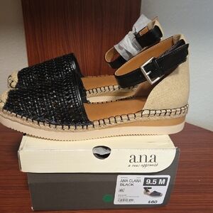 a.n.a Black and Tan Espadrille Sandals